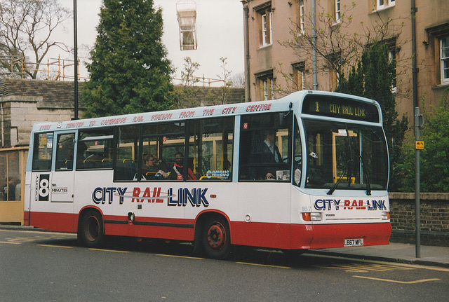 Cambus Limited 167 (L667 MFL) in Emmanuel Street, Cambridge – 19 Apr 1994 (220-1)