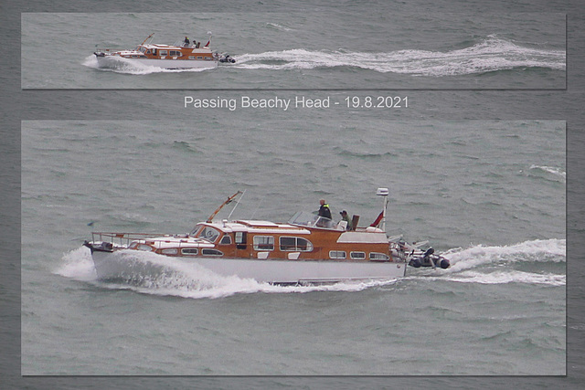 Cabin Cruiser passing Beachy Head 19 8 2021