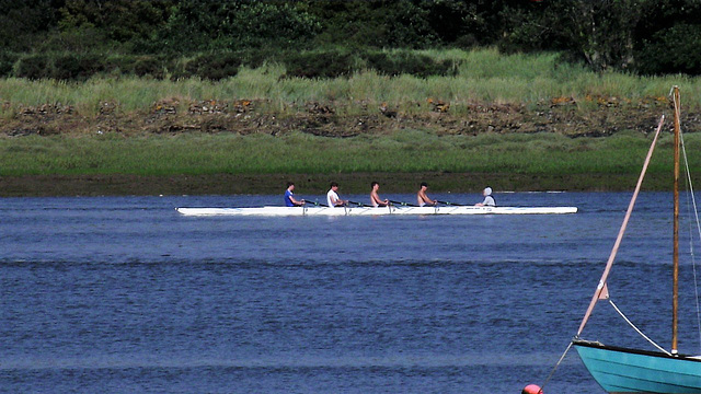 The rowing team practising for the regatta