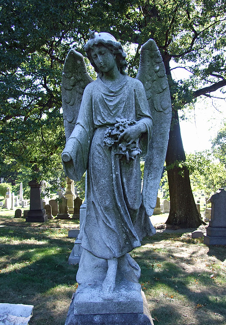 Angel with a Broken Hand in Greenwood Cemetery, September 2010