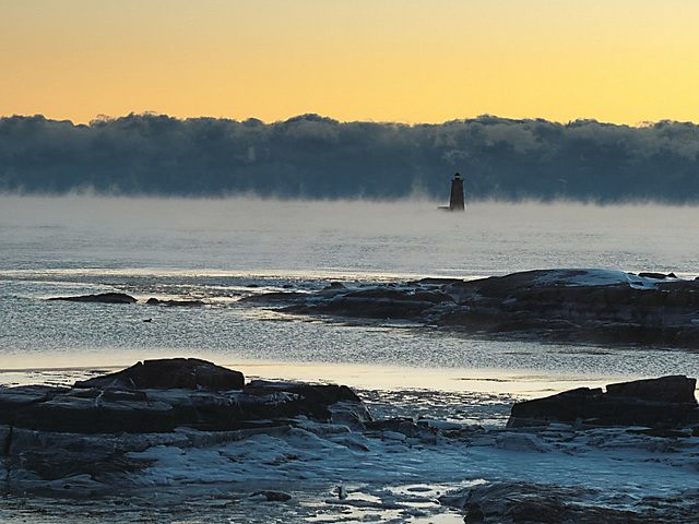 Whaleback Light In Sea Smoke