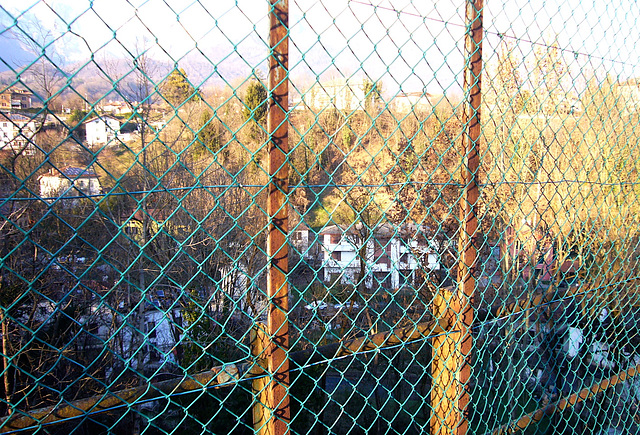 late sun shining through the fence - PIP added