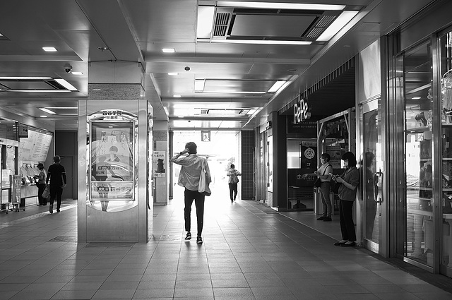 Corridor in a train station