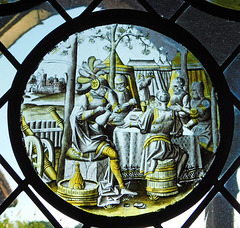 Stained Glass Roundel with Ben-Hadid and the Siege of Samaria in the Cloisters, October 2017