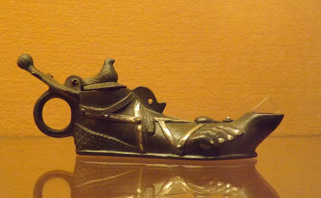 Bronze Lamp in the Form of a Foot in the Naples Archaeological Museum, July 2012