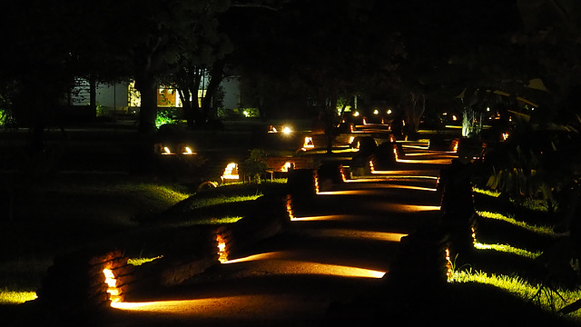 Aliya Hotel by night, Sigiriya