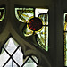 high roding church, essex (5) mid c14 glass with acorns and oak leaves