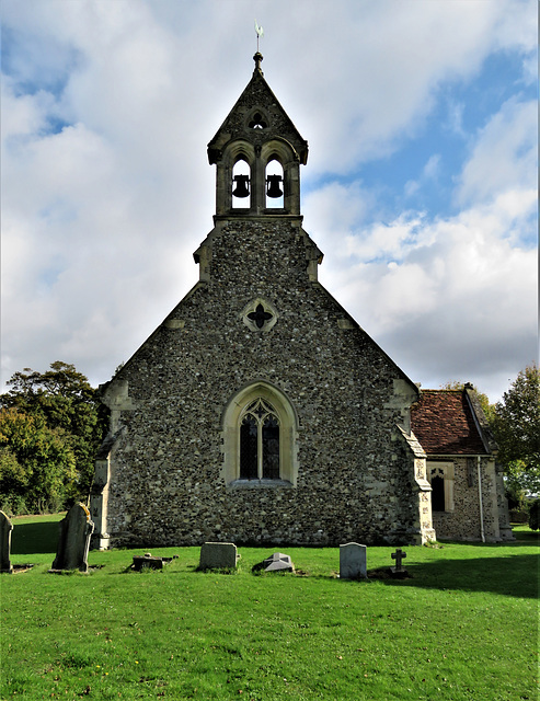 high roding church, essex (8) c19 west end and belfry by g.e. pritchett 1853-4