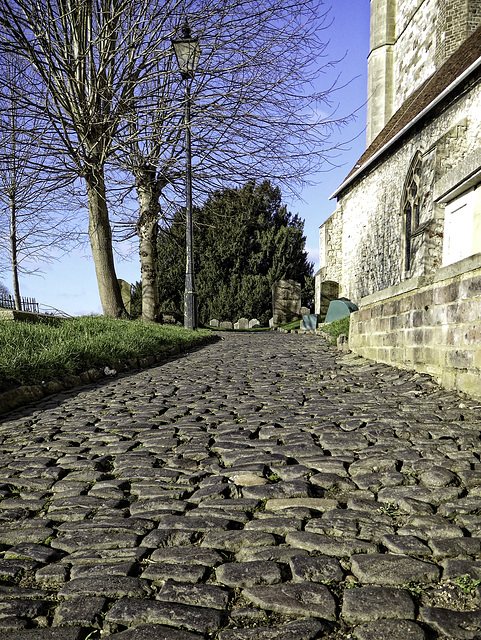 Cobble path Church of St Andrew