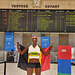 a pleasant welcome by a World Champion in the entrance hall in Brussels' Gare Centrale with Belgian Railway Station Clock