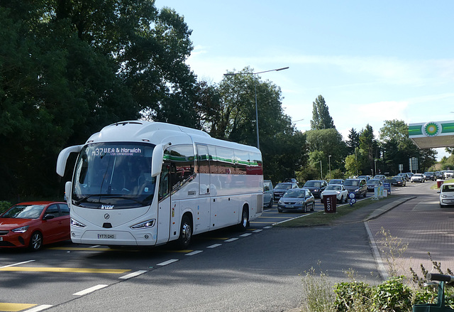 Prospect Coaches (Megabus contractor) YT71 GHD at Fiveways, Barton Mills - 26 Aug 2023 (P1160207) Prospect Coaches (Megabus contractor) YT71 GHD at Fiveways, Barton Mills - 26 Aug 2023 (P1160207)