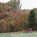 Tractor in the cabbage field