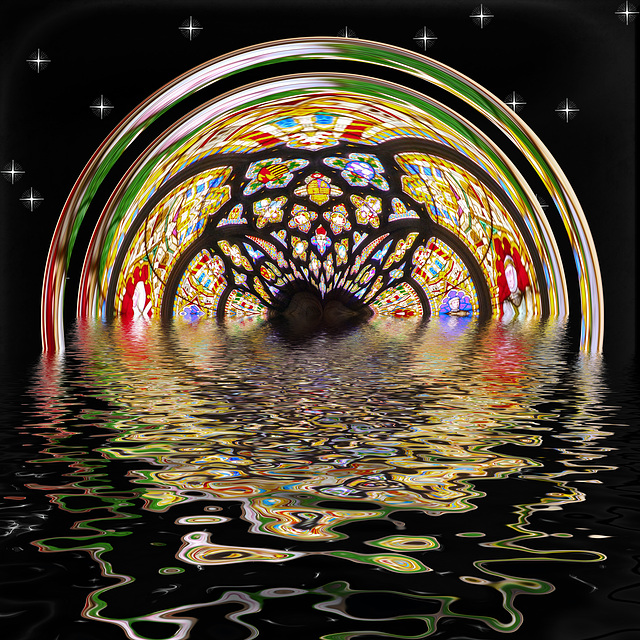 Stained Glass Flood ~ Slip Sliding Away Challenge #13 for the Come Slide With Me Group