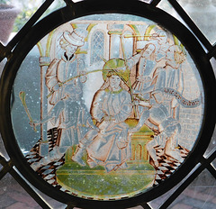 Christ Crowned with Thorns and Mocked Stained Glass Roundel in the Cloisters, October 2017