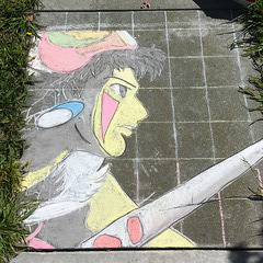 Pandemic chalk: Princess Mononoke (in progress)