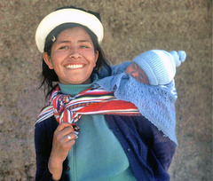 Smile from a Huancayo mother with her baby