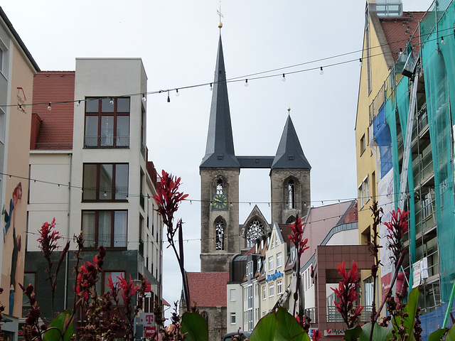 Martinikirche und Fußgängerzone in Halberstadt