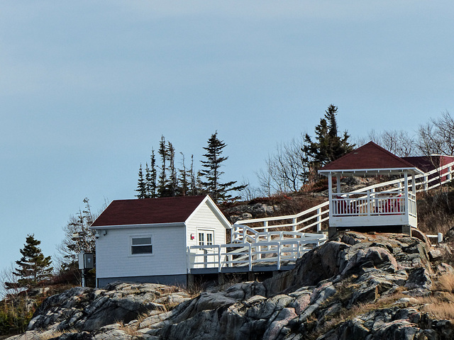 Day 7, buildings by Pointe Noire Lighthouse, near Tadoussac