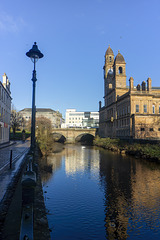 White Cart Water, St James' Bridge and Paisley Town Hall