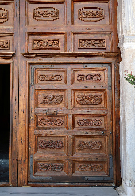 Carved wooden door