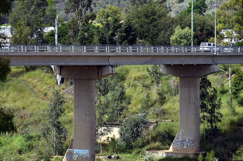 Bridge across the Burnett River in Gayndah. Queensland, Australia.