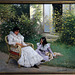 Mère et fille dans un jardin breton - Peintre Edouard Debat-Ponsan
