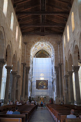 The apse is screened off for repairs