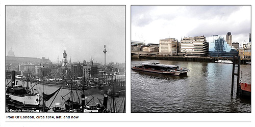 Pool of London then and now
