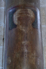 Very old painted image on a pillar