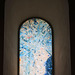 Modern, abstract stained glass window