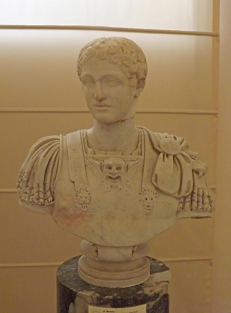 So-called Portrait of Marcellus set in a Modern Bust by Della Porta in the Naples Archaeological Museum, July 2012