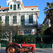 Red tractor and green fence  HFF!