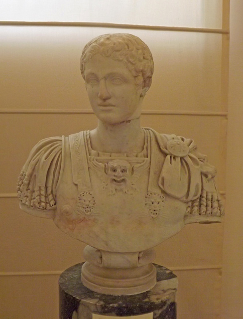 So-called Portrait of Marcellus set in a Modern Bust by Della Porta in the Naples Archaeological Museum, July 2012