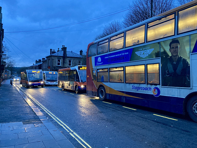 All the buses arrived at same time 236 at the front