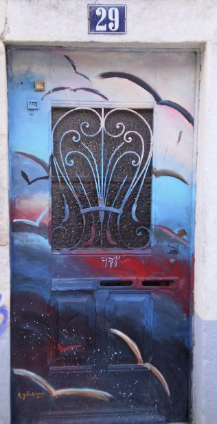 Painted door.