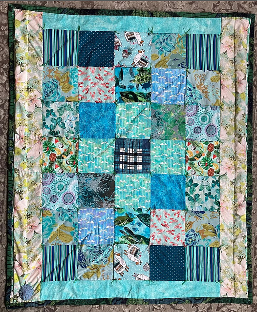 Pandemic quilting: Turquoise