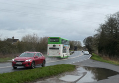 Stephensons of Essex 639 (YN55 NJK) splashing along the A1303 - 9 Feb 2024 (P1170291)