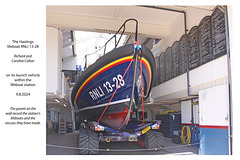 Hastings Shannon class lifeboat in its station 9 8 2024