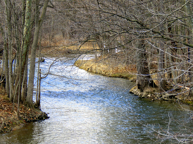 The winding river in March.