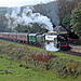 Bulleid SR West Country class 4-6-2 34092 CITY OF WELL`S on rear of 1J56 11.30 Rawtenstall - Heywood departing Irwell Vale E.L.R. 19th October 2019.