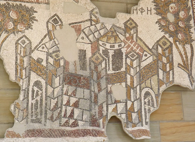 Detail of a Mosaic Floor with a View of Alexandria and Memphis in the Yale University Art Gallery, October 2013