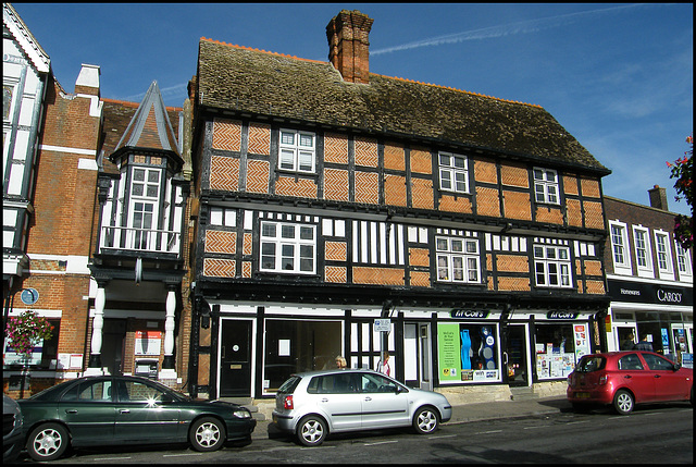 timber-framed brick building