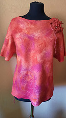 felted blouse with a brooch