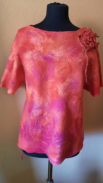 felted blouse with a brooch