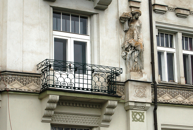 Detail of Apartment Block, Janackovo Nabrezi, Prague
