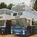 Cambus 505 (UWW 8X) and 804 (PRJ 495R) at Cowley Road, Cambridge – 17 Sep 1989