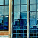 The Sage reflected in The Law Courts. Newcastle Quayside