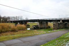 Eisenbahnbrücke der Bahnstrecke Duisburg–Quakenbrück über der Lippe (Dorsten) / 4.02.2018