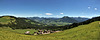 Panoramablick hinab in den Bregenzerwald und ins Allgäu