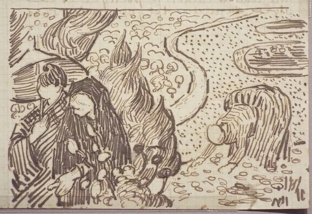 Detail of the Illustrated Letter to Willemein Van Gogh by Van Gogh in the Metropolitan Museum of Art, July 2023